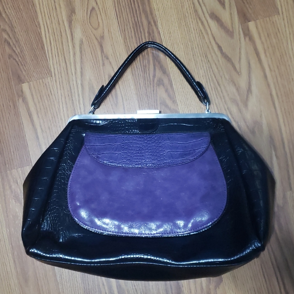 Large Apt. 9 black satchel purse NWOT doctor bag